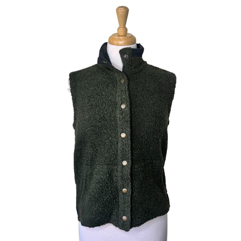 Toad&Co Women's Sheridan Sherpa Vest Green and Black Size Small